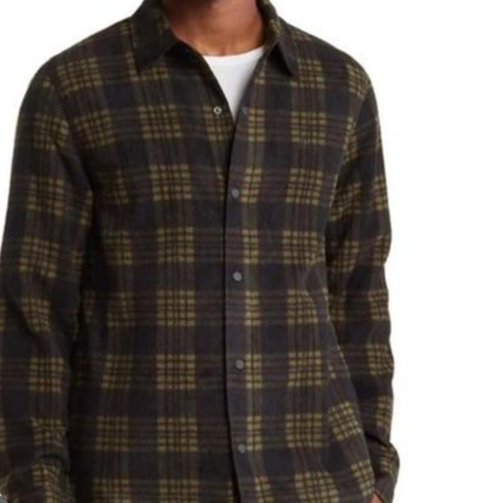 Volcom Men Wallace Bowlerd Black Green Flannel Long Sleeve Jacket Shacket.#003)